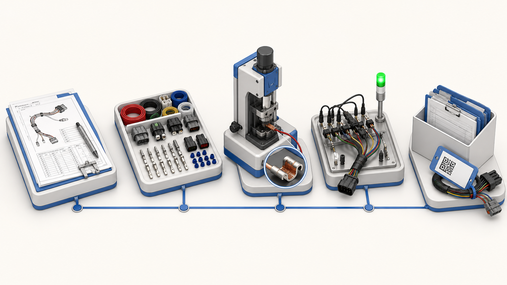 Custom wire harness sourcing control workflow from RFQ release through ongoing supply