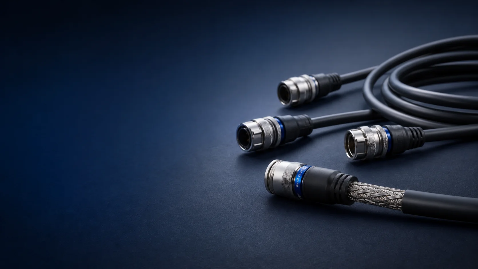 Custom shielded cable assemblies with circular connectors and braided cable shielding